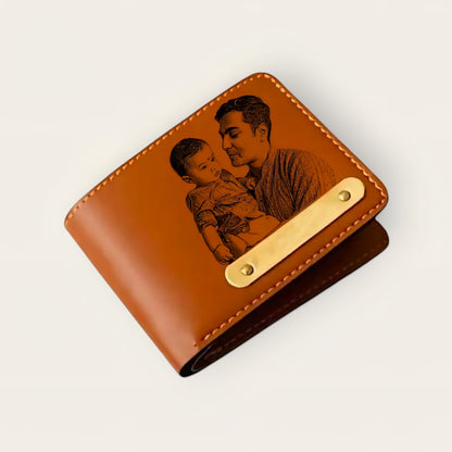 Etchvara Personalized Men’s Wallet – Name & Photo Engraved Gift