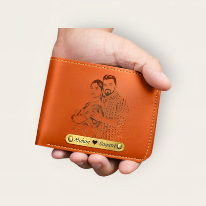 Etchvara Personalized Men’s Wallet – Name & Photo Engraved Gift