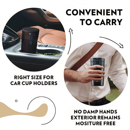 300ml Stainless Steel Coffee Mug – Vacuum Insulated Travel Tumbler with Flip Lid & Mesh Filter, Hot & Cold Beverage Mug, Gift for Men & Women