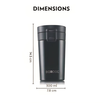 300ml Stainless Steel Coffee Mug – Vacuum Insulated Travel Tumbler with Flip Lid & Mesh Filter, Hot & Cold Beverage Mug, Gift for Men & Women