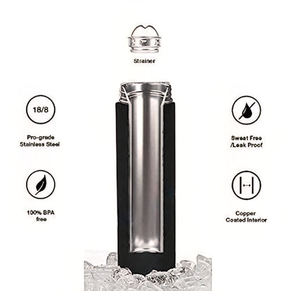 Smart LED Temperature Bottle | 500ml Insulated Steel Flask | Hot & Cold Thermos for Travel, Gym & Office (Black)