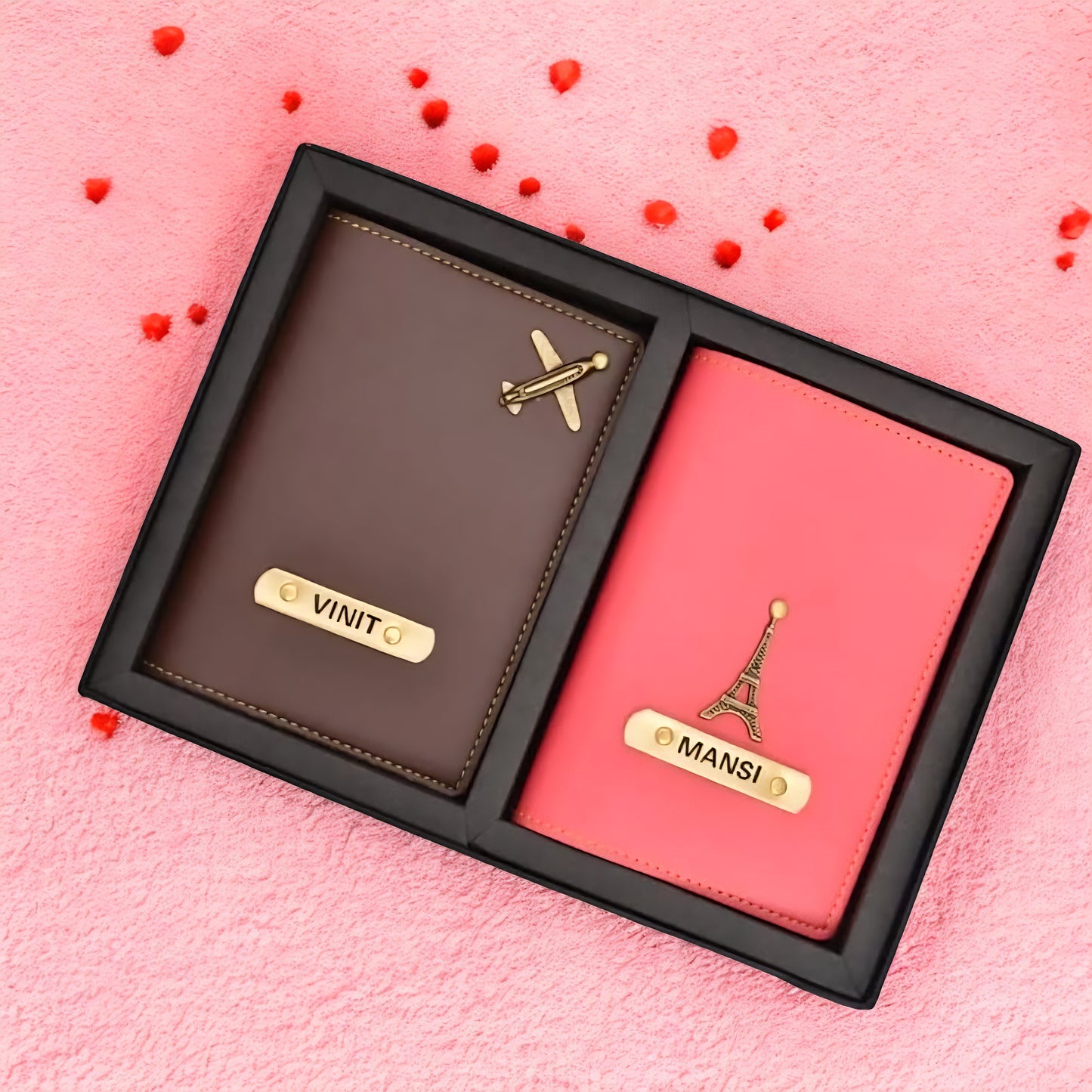 Etchvara Couple Passport Covers – Personalized Vegan Leather Gift