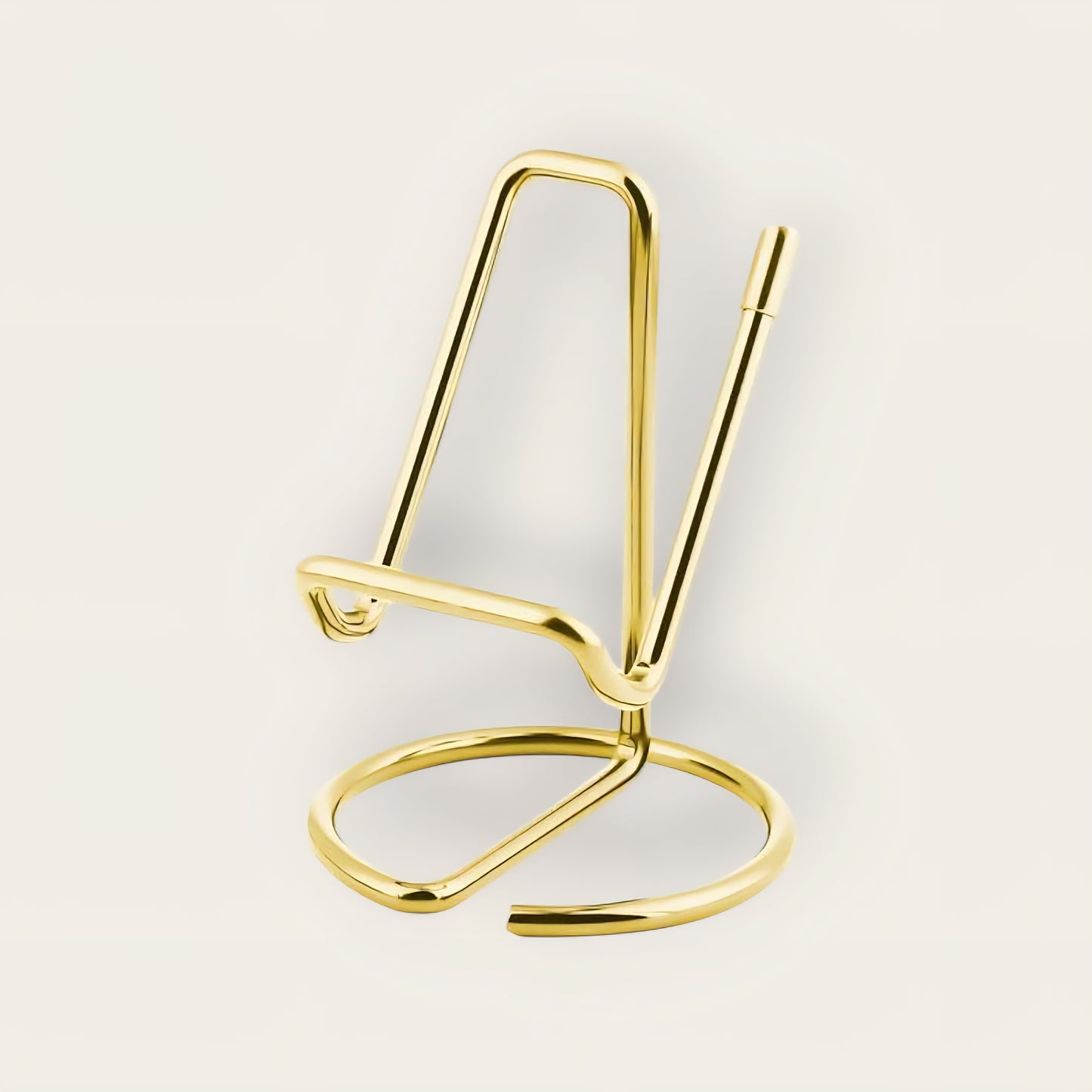 Personalized Mobile Stand | Brass Gold Finish with Name/Logo Engraving | Premium Desk Accessory