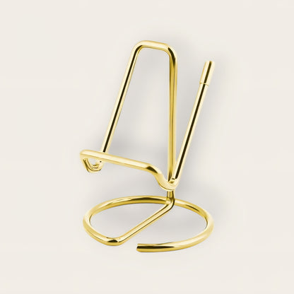 Personalized Mobile Stand | Brass Gold Finish with Name/Logo Engraving | Premium Desk Accessory