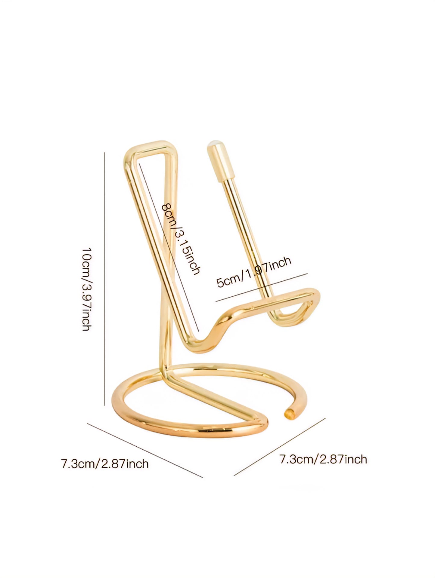 Personalized Mobile Stand | Brass Gold Finish with Name/Logo Engraving | Premium Desk Accessory