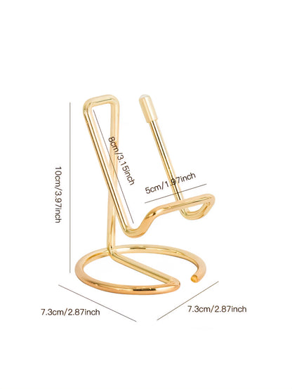 Personalized Mobile Stand | Brass Gold Finish with Name/Logo Engraving | Premium Desk Accessory