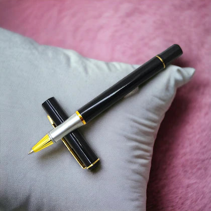 Personalized Black Satin Finish Ball Pen | Magnetic Cap | Custom Name Engraving | Elegant Office & Gift Pen | Blue Ink