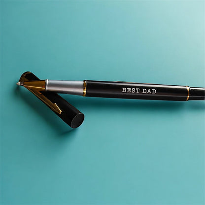 Personalized Black Satin Finish Ball Pen | Magnetic Cap | Custom Name Engraving | Elegant Office & Gift Pen | Blue Ink