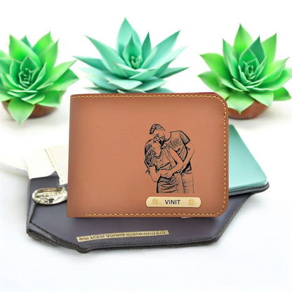 Etchvara Personalized Men’s Wallet – Name & Photo Engraved Gift