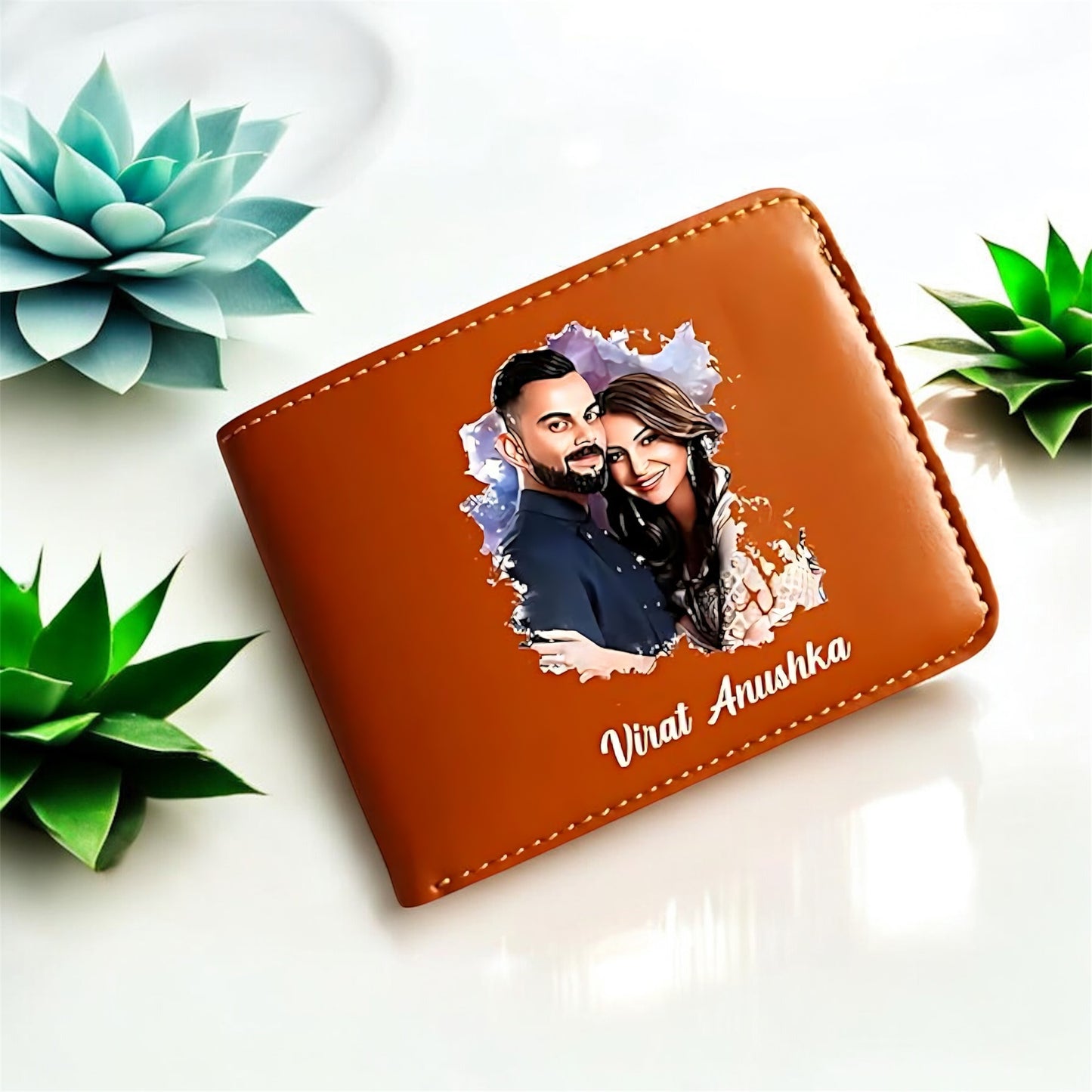 Etchvara Personalized Men’s Vegan Leather Wallet – Name & Photo