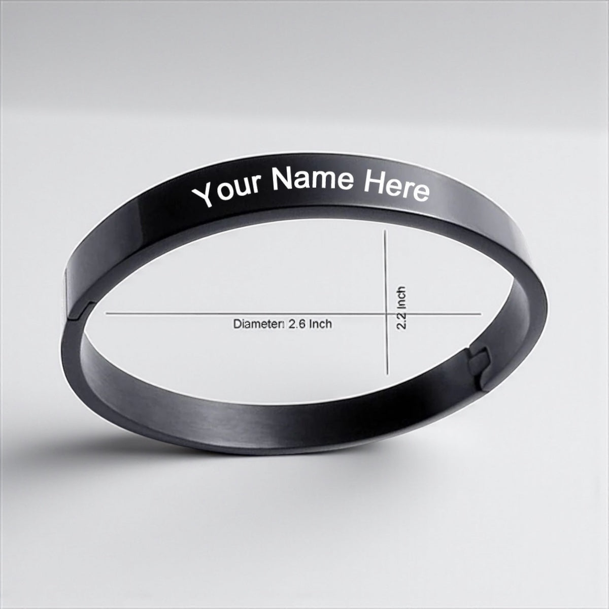 Personalized Oval Bangle Bracelet | Seamless Hinged Cuff | Name Engraved | Unisex Gift Jewelry