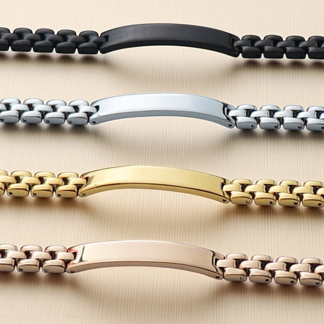 Personalized Stainless Steel Name Bracelet | Custom Engraved | Unisex Gift Jewelry