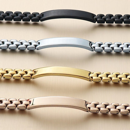 Personalized Stainless Steel Name Bracelet | Custom Engraved | Unisex Gift Jewelry