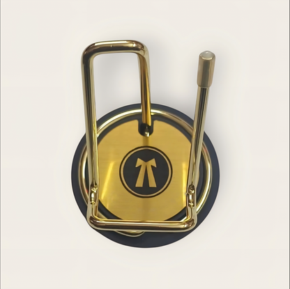 Personalized Mobile Stand | Brass Gold Finish with Name/Logo Engraving | Premium Desk Accessory