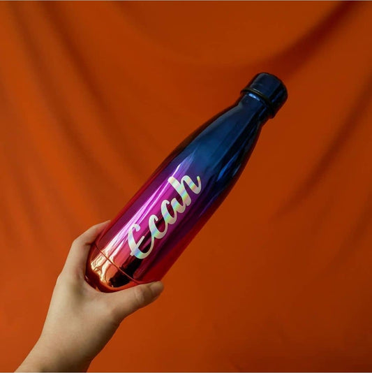 Rainbow Colored Stainless Steel Water Bottle – 500ml | Double Wall Vacuum Insulated | UV Plated | Leak-Proof | Reusable Flask (Assorted Colors)