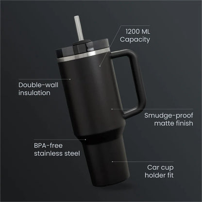 Customized Stanley Mug 1200ml | Personalized Stainless Steel Tumbler | Hot & Cold Insulated Flask | Custom Name Logo Gift Mug for Men & Women