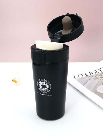 300ml Stainless Steel Coffee Mug – Vacuum Insulated Travel Tumbler with Flip Lid & Mesh Filter, Hot & Cold Beverage Mug, Gift for Men & Women