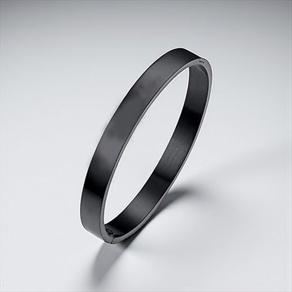 Personalized Oval Bangle Bracelet | Seamless Hinged Cuff | Name Engraved | Unisex Gift Jewelry